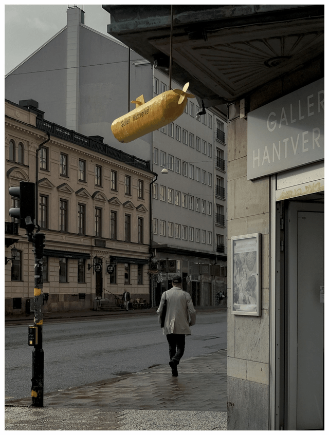 Tirage d'art signé 18cm X 24cm  / photographie FineArt / Stockholm "sous-marin jaune"