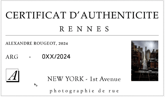 Tirage d'art signé / NEW YORK